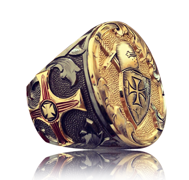 Mixed Templar Gold-Silver Ring 18k