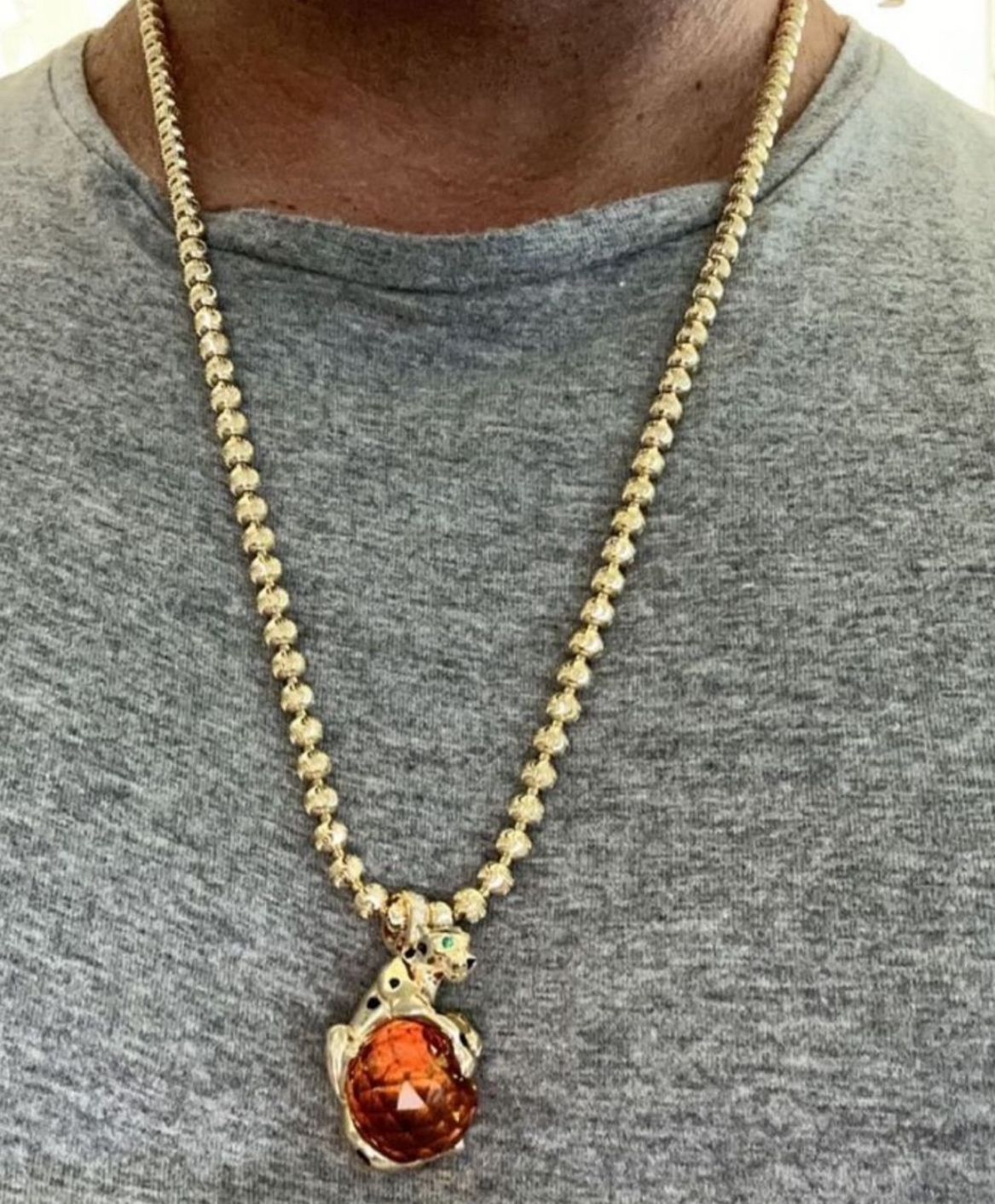 Panther Necklace Solid Gold 18K Natural Diamond