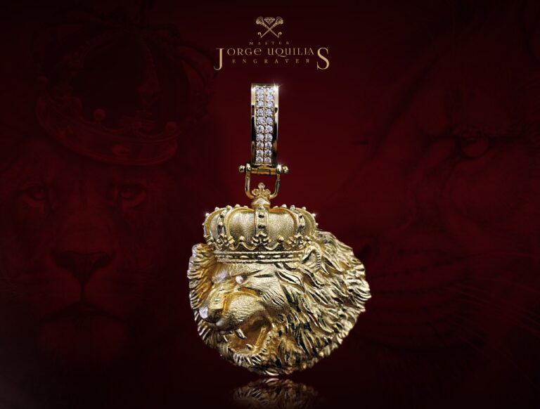 Gold Lion Necklace Solid Gold 18K