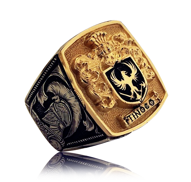 Mixed Maçonic 33 Degrees Gold Silver Ring.