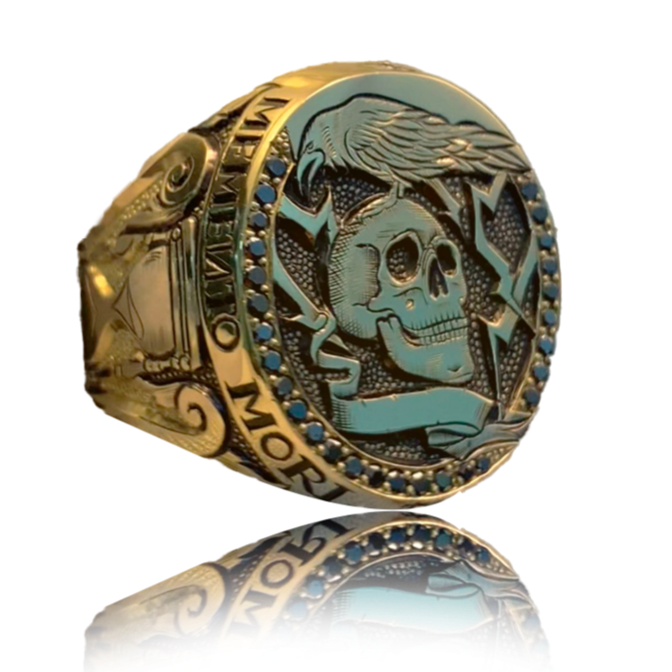 Memento Mori 18k Gold - Black Diamonds