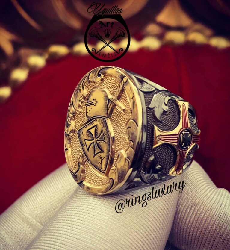 Mixed Templar Gold-Silver Ring 18k