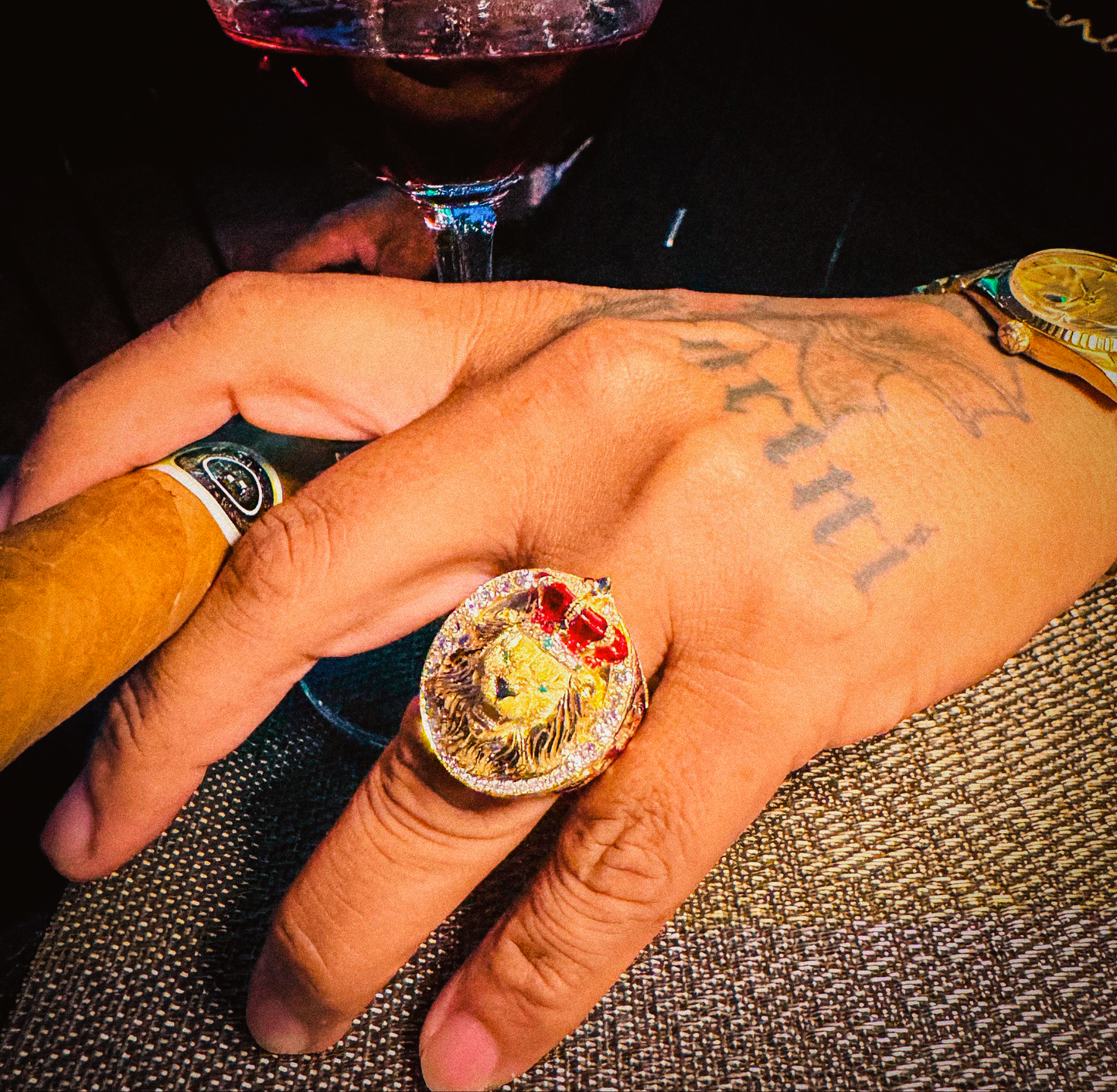 King Lion Ring 18k Gold - Diamonds