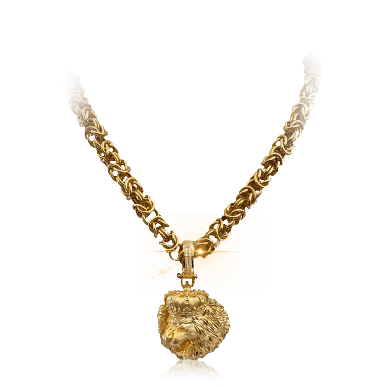 Gold Lion Necklace Solid Gold 18K