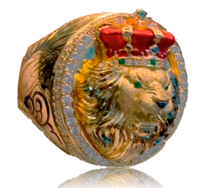 King Lion Ring 18k Gold - Diamonds