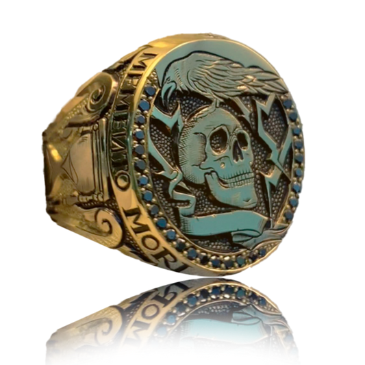 Memento Mori 18k Gold - Black Diamonds
