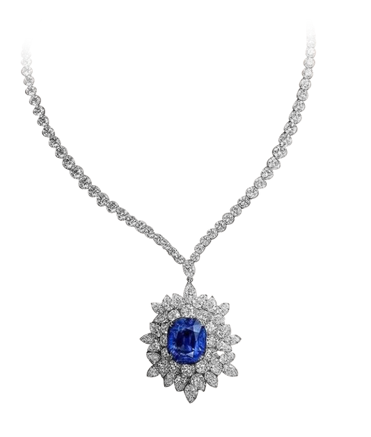 Luxury Saphire Queen Necklace VVS1 Diamond