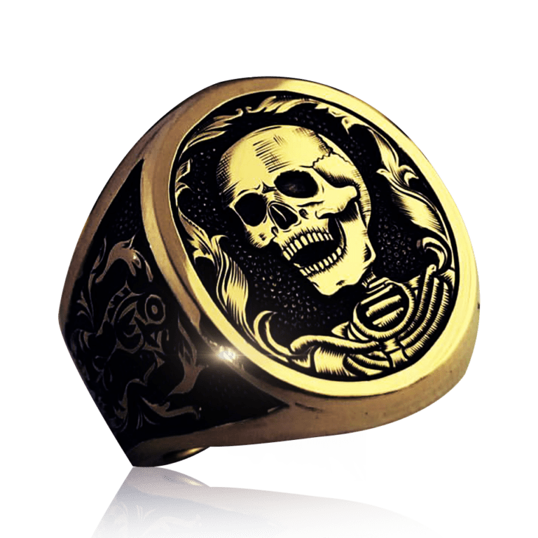Emperor Skull Ring 18k Gold